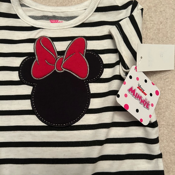 Disney Junior Minnie Short Sleeve Tee Black Red White - Picture 3 of 4